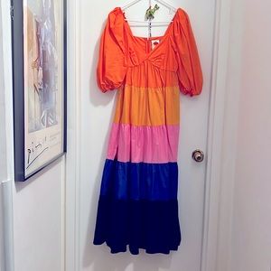 FARM Rio maxi color block dress. XS